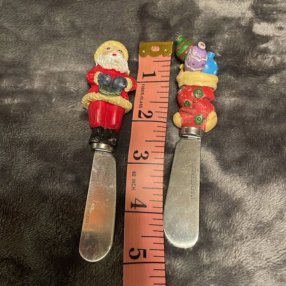Set of 4 Christmas Cheese Spreader knife Set& 1 santa cheese blade cutting knife - Picture 7 of 8